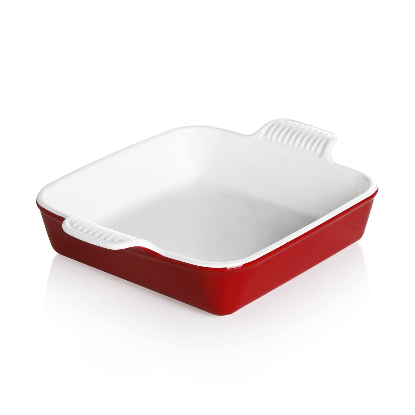 Sweejar Ceramic Baking Dish, Rectangular Small Baking Pan with Double Handles, 20 Oz for Cooking, Brownie, Kitchen, 6.5 x 4.9 x 1.8 Inches(Navy)