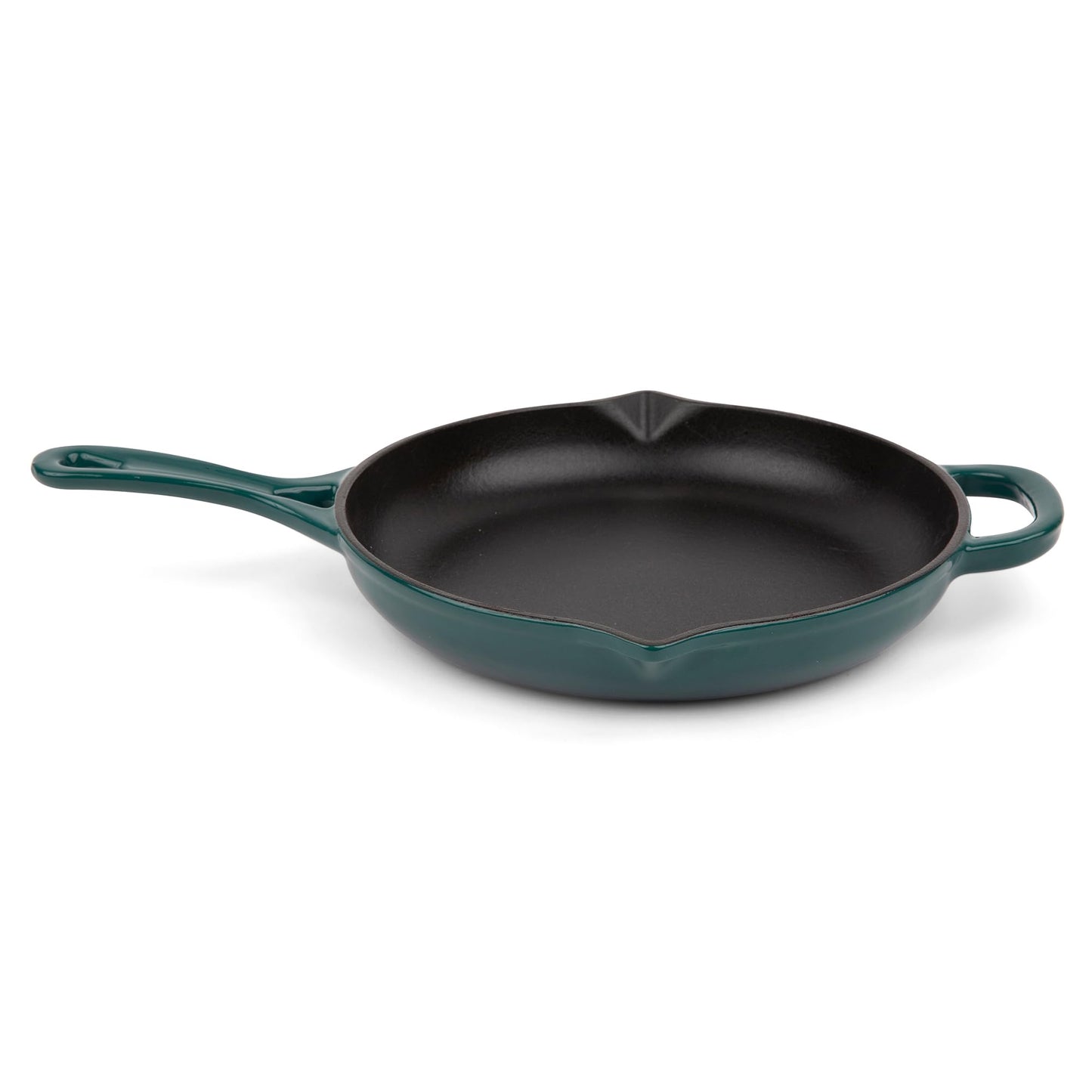 Larder & Vine Enameled Cast Iron Skillet | 10.25 inch Skillet | Saute Pan with Pour Spouts | Enamel Coated Cast Iron | Compatible on All Cooktops & Oven Safe to 500 F | Cabernet
