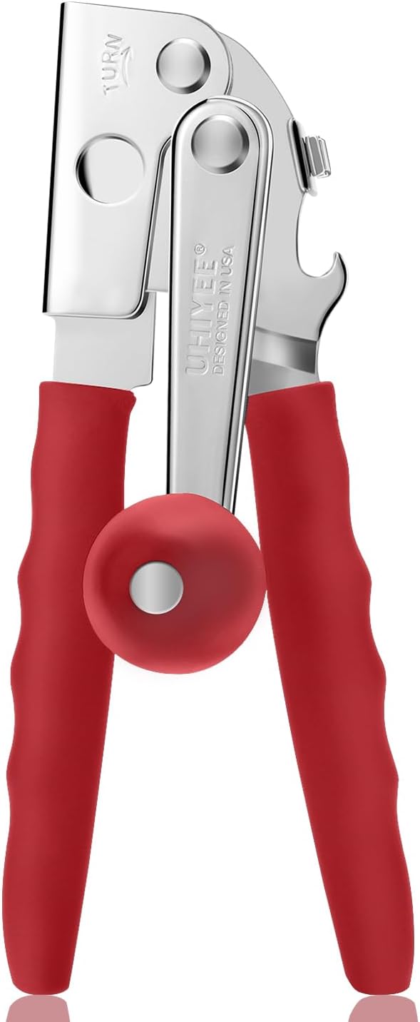 UHIYEE Commercial Can Opener Heavy Duty, Hand Crank for Large Cans, White