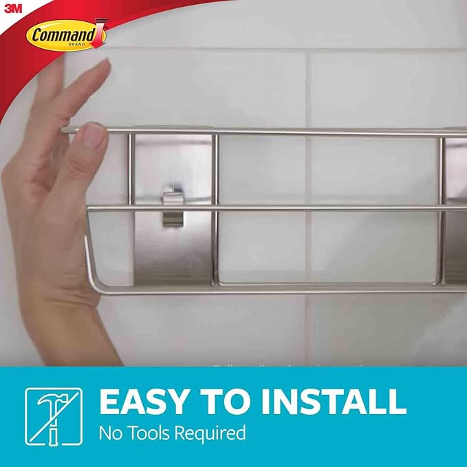 Command Shower Caddy with Water Resistant Strips, Organize Your Bathroom, Easy to Open Packaging Bathroom Decor