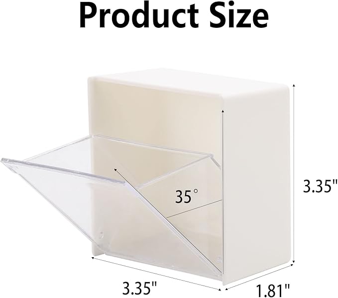 Tecbeauty 2PCS Cotton Pads Holder Dispenser, Wall Mounted Cotton Ball Organizers and Storage Box Rounds Jar Containers for Cotton Ball, Floss, Hairpin, Rubber Band, Clip（3.35in x1.8in x3.35in）