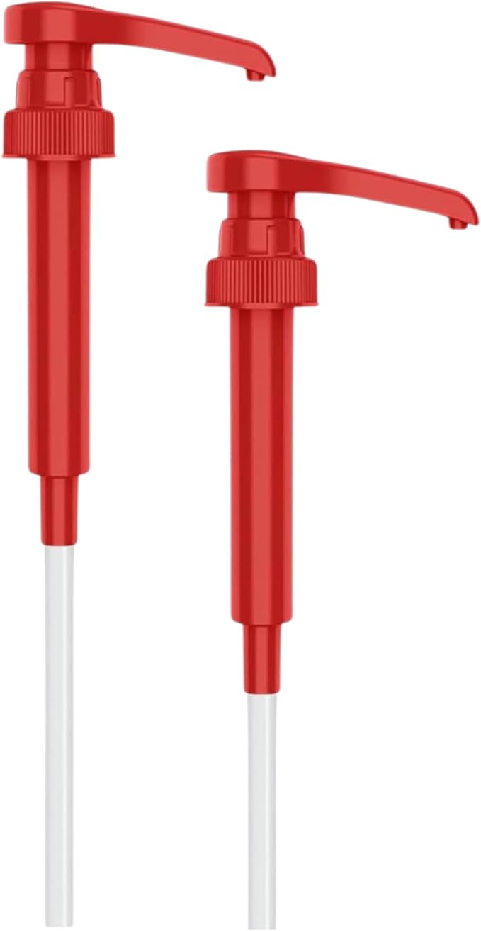 Syrup Pump Compatible with Torani, Davinci and Skinny (Set of 2) - fits Bottles (25.4 oz-750ml) (Red)