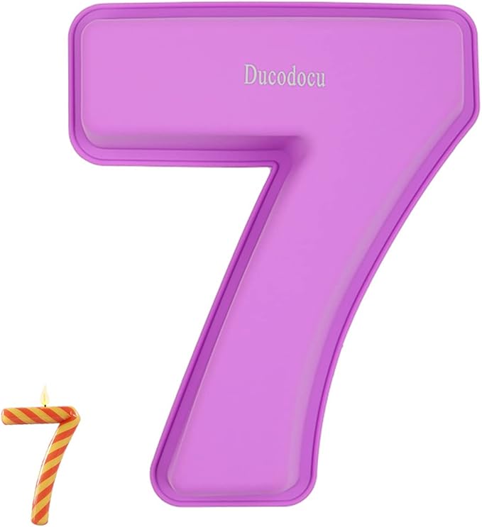 Ducodocu Large Silicone Number Cake Mould 3D Novelty Cake Pan DIY Baking Mold for Birthday Anniversary Number of 1 Purple