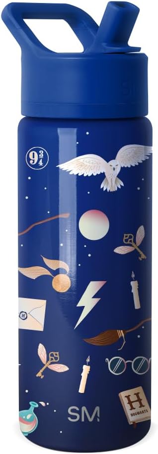 Simple Modern Kids Summit Water Bottle with Straw Lid | Harry Potter 18oz Stainless Steel Cup Insulated Tumbler for Girls, Boys, School | Magical Mashup