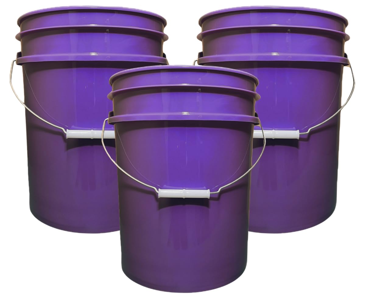 House Naturals 5 Gallon Premium HPDE Plastic Bucket - Made in USA Food Grade Container, BPA Free All Purpose Pail (5, Red)