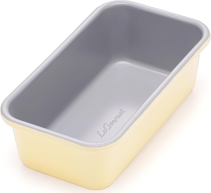 LeGourmet Nonstick Bread Loaf Pan 9 X 5 Inch, Ceramic Coating, Non-Toxic, Rust Resistant Aluminized Steel, Perfect 1 lb Baking Dish for Meatloaf, Pound Cake & Brownie (Butter 2pcs)