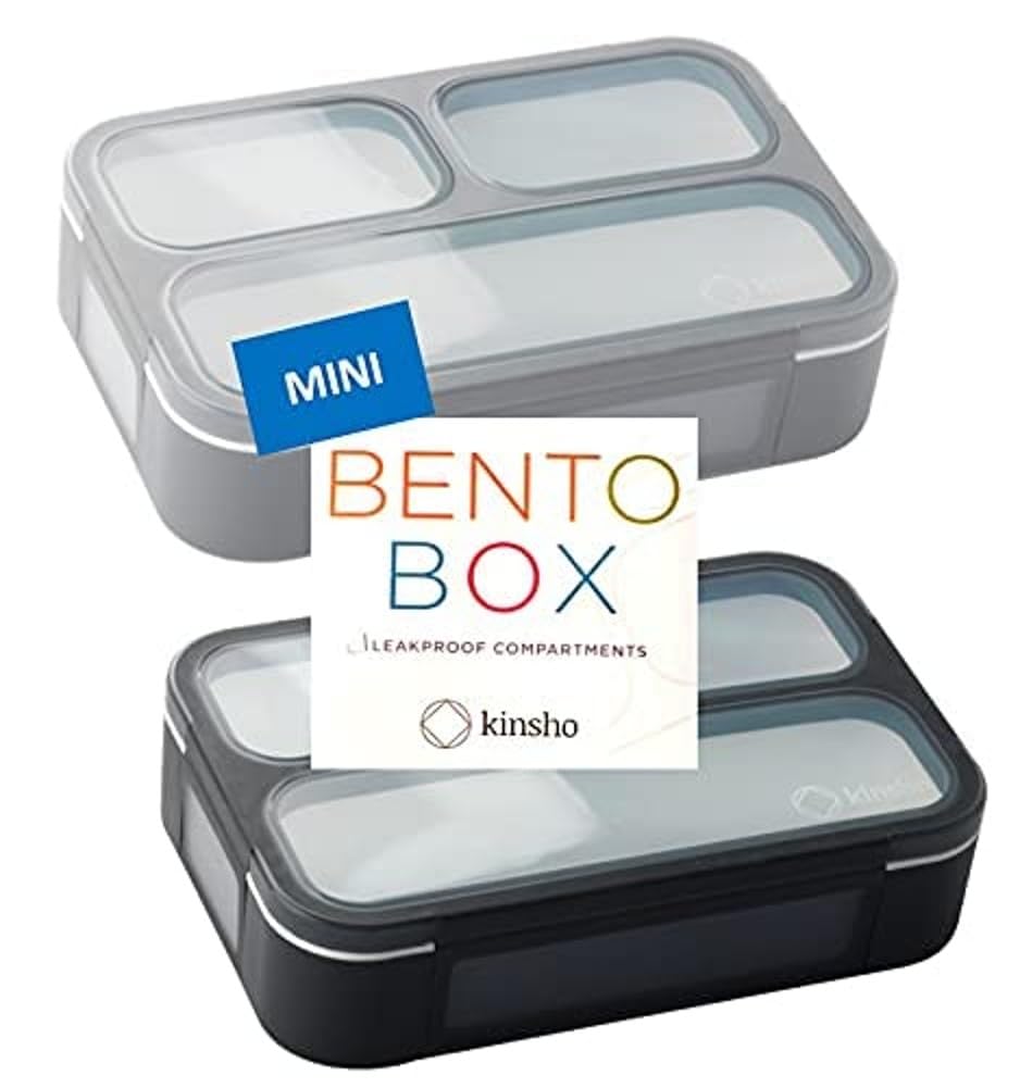 kinsho Small Snack Box Containers for Kids Toddlers, Set of 2 (Navy+Blue)