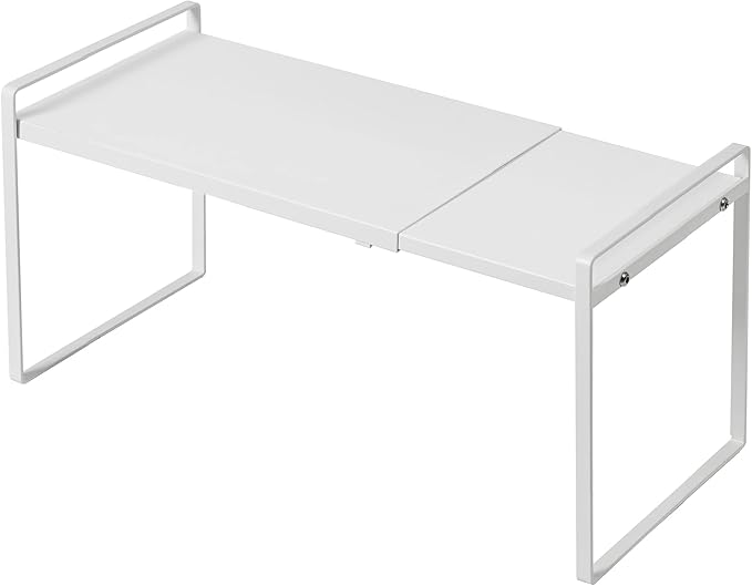 Nxconsu Expandable Shelf for Cabinets, Cabinet Shelf Riser, 12" White