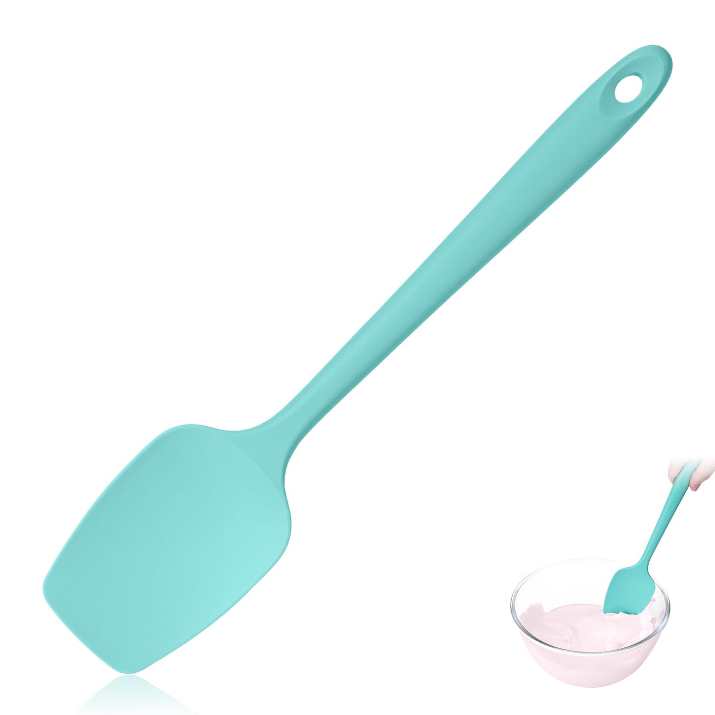 Lilybeam 600ºF Heat Resistant Silicone Spatula Spoonula Set of 2, Black