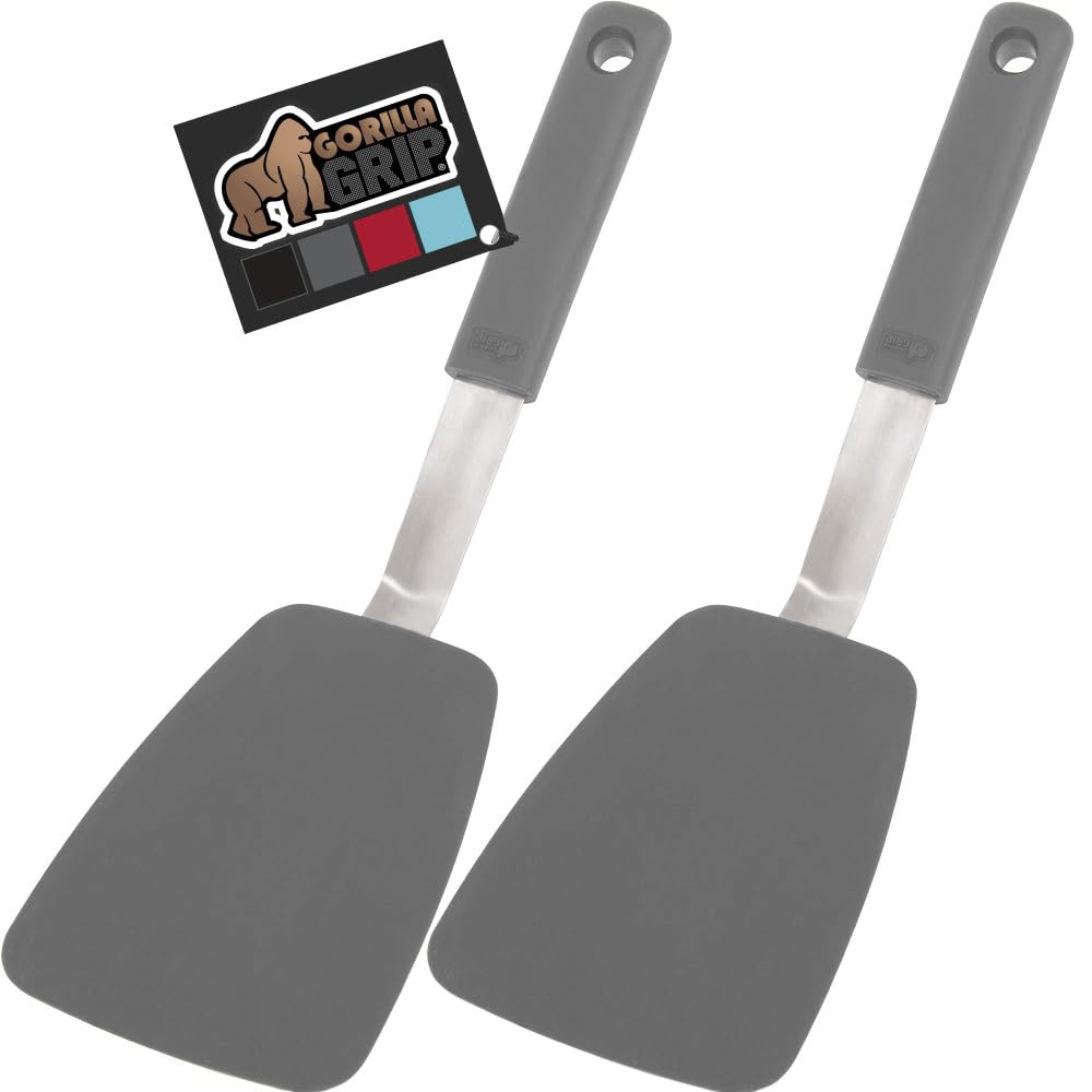GORILLA GRIP Patented Nonstick Spatula for Frying Pan, 11.6 inch, Gray