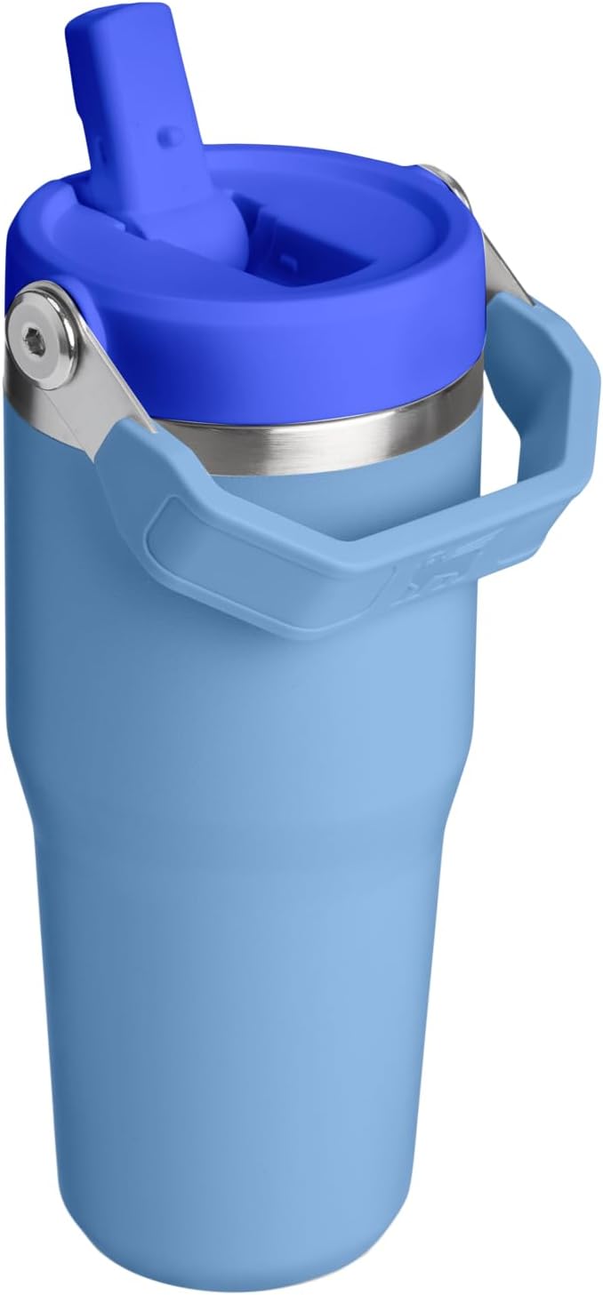 STANLEY IceFlow 2.0 Flip Straw Tumbler with Handle 14 oz | Twist On Lid and Flip Up Straw | Leakproof Water Bottle | Insulated Stainless Steel | BPA-Free | Blue Sky