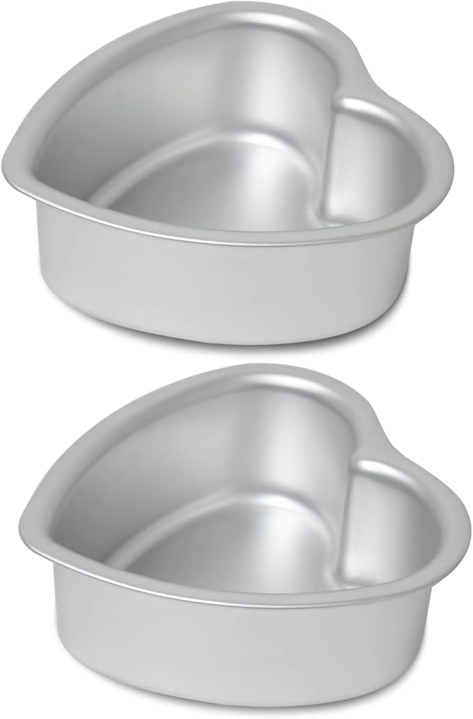 kefyixc 9 Inch Heart Shaped Cake Pan Set of 2, Aluminum,2 Inch Deep, Heat-Resistant Baking Cake Pan for Wedding, Party, Family Occasions, Chocolate, Bread. (9 x 2 Inch,Set of 2)