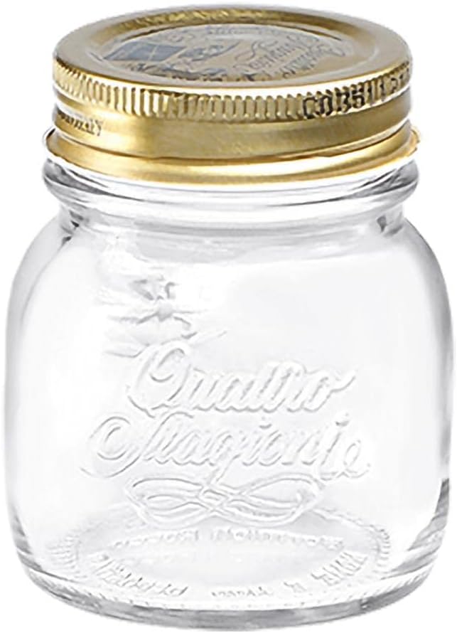 Bormioli Rocco Quattro Stagioni Mason Jar - 50.75 Oz. One-Piece Twist Top Lid, Beehive Motif - Ideal for Canning, Fermentation & Dry Storage - Embossed Glass Container, BPA-Free, Made in Italy