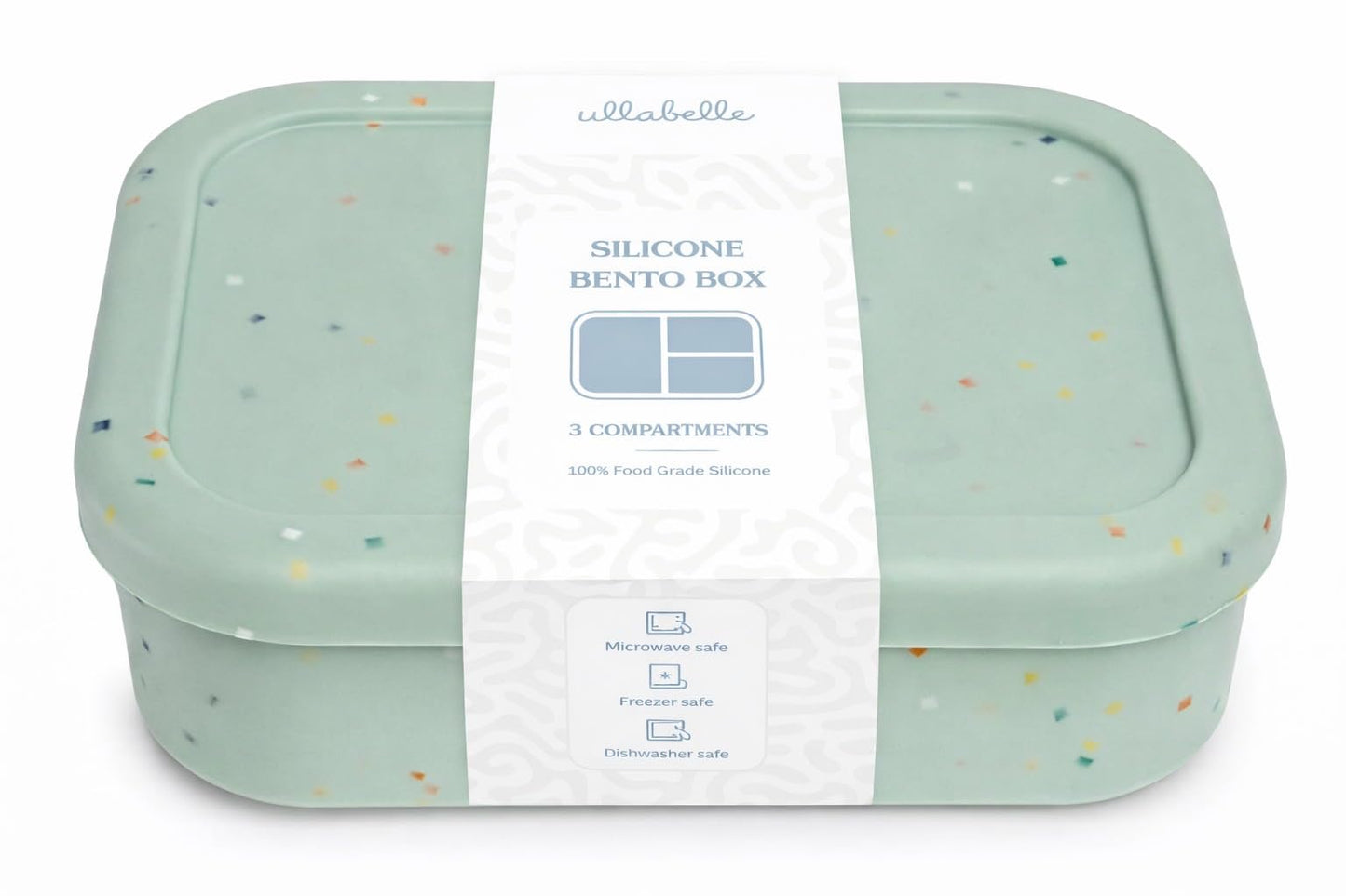 Ullabelle Kids Bento Box – 3 Compartments, Leakproof Lunch Box, BPA-Free Snack Container, Divided Lunch Box for Toddlers & Kids, Dishwasher Safe, Easy to Clean (Blue)