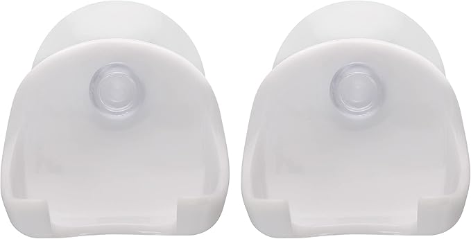 kwmobile 2x Razor Holder with Suction Cup - Self-Adhesive Shaver Wall Mount - Bathroom Organizer for Glass and Tiles - White
