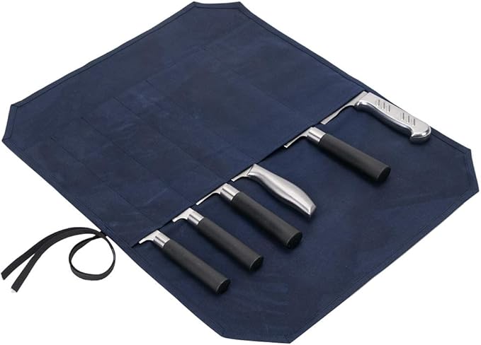 HERSENT Knife Roll,Chef’s Knife Roll Case,Knife Bag,Waxed Canvas Cutlery Knives Holders,Home Kitchen Cooking Tools And Utensils Wrap Bag Wallet,Multi-Purpose Brush Roll Bag,Travel Tool Roll Pouch