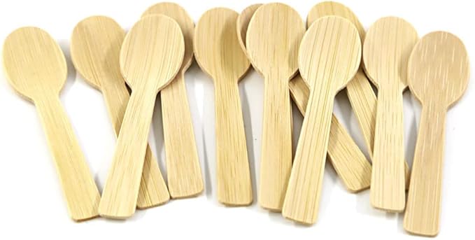 Bamboo Cutlery - 2000PK Mini Forks 3.54" Disposable Small 100% Compostable Cutlery Set Eco Friendly Renewable Natural Bamboo Disposable Fork Bulk for Dessert/Fruit