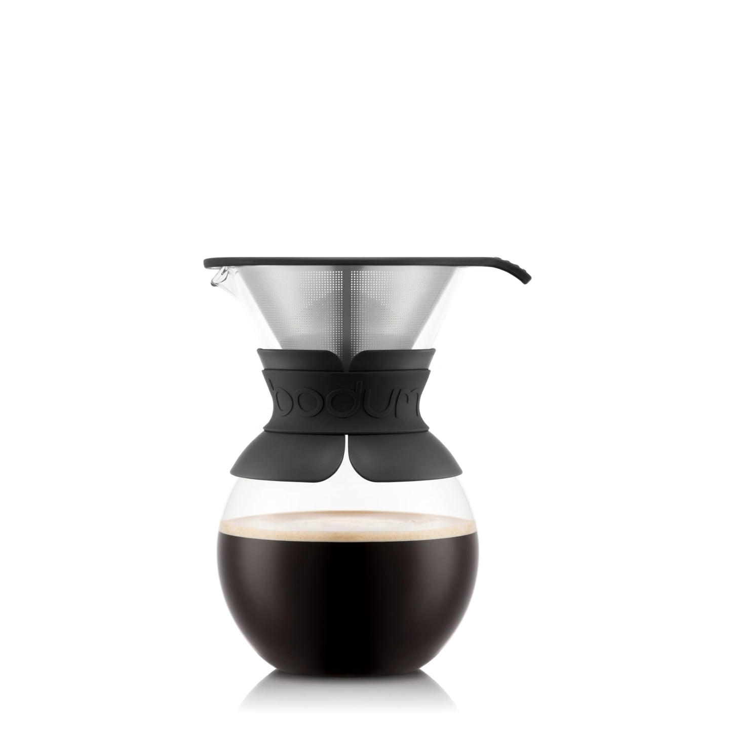 Bodum 17oz Pour Over Coffee Maker, High-Heat Borosilicate Glass with Reusable Stainless Steel Filter and Cork Grip - Made in Portugal