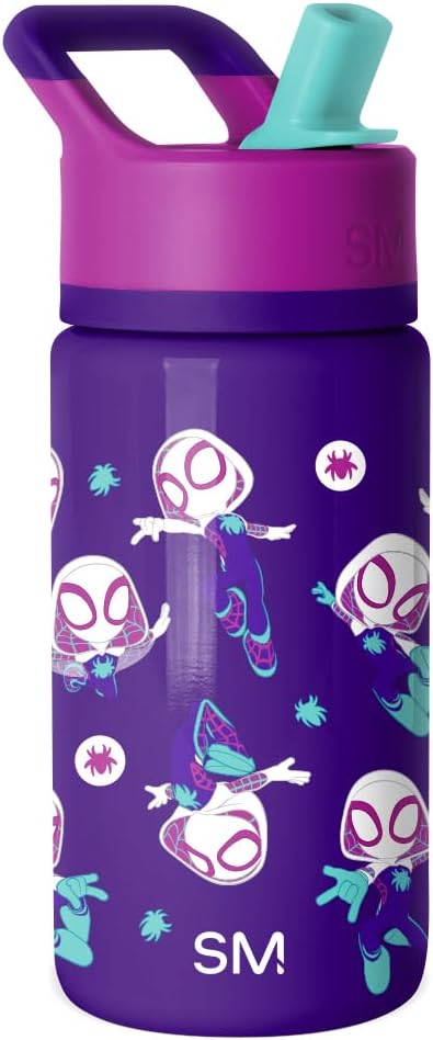 Simple Modern Kids Summit Water Bottle with Straw Lid | Marvel Spider-man 14oz Stainless Steel Cup Insulated Tumbler for Girls, School | Spider Gwen