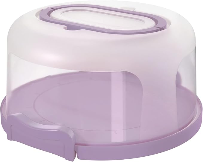 Top Shelf Elements Round Cake Carrier Two Sided Cake Holder Serves as Five Section Serving Tray, Portable Fits 10 inch Cake, Box Comes With Handle, Container Holds Pies (Green)