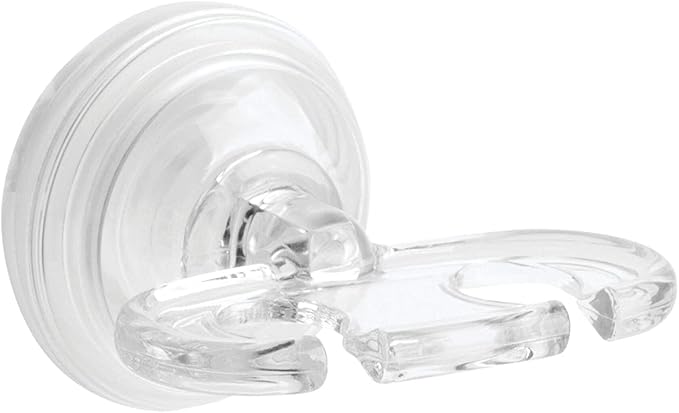 iDesign BPA-Free Plastic Bathroom Suction Toothbrush Holder - 2.75" x 2.25" x 2", Clear