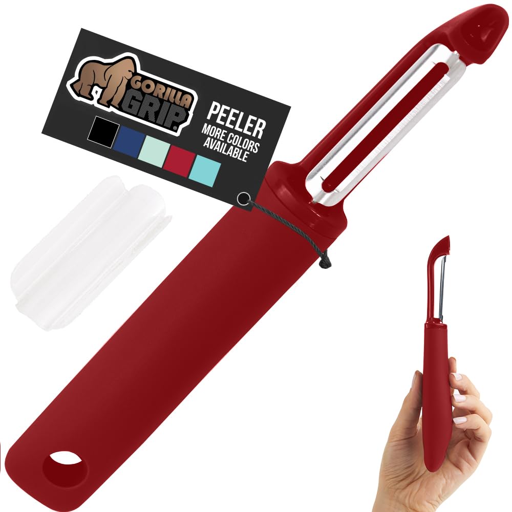 GORILLA GRIP® Patented BPA-Free Vegetable and Potato Peeler, Red