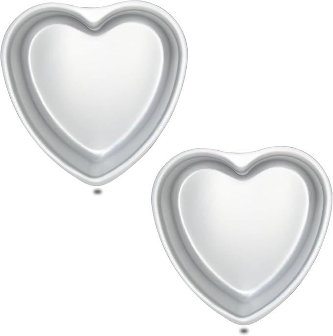 kefyixc 9 Inch Heart Shaped Cake Pan Set of 2, Aluminum,2 Inch Deep, Heat-Resistant Baking Cake Pan for Wedding, Party, Family Occasions, Chocolate, Bread. (9 x 2 Inch,Set of 2)