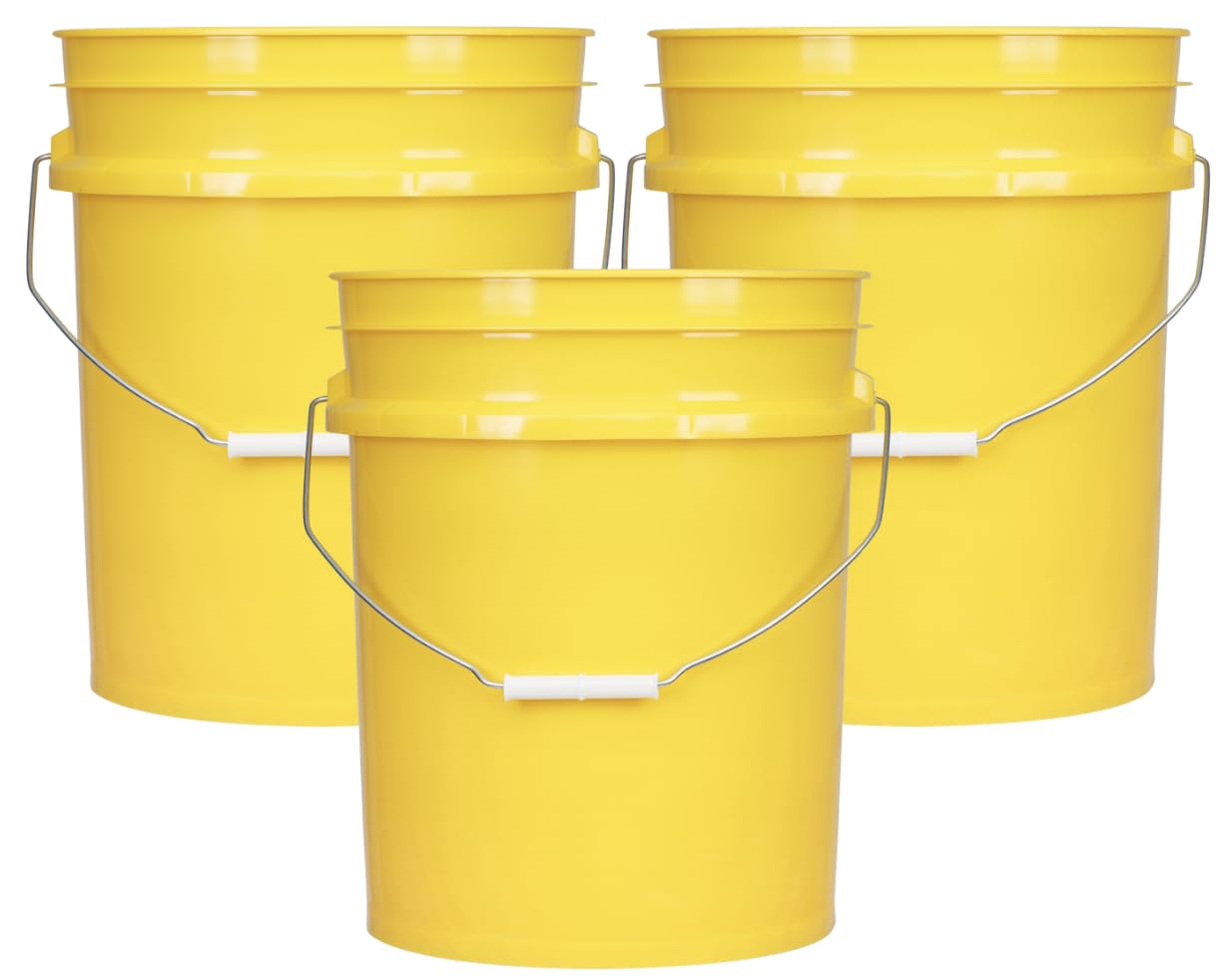 House Naturals 5 Gallon Premium HPDE Plastic Bucket - Made in USA Food Grade Container, BPA Free All Purpose Pail (5, Red)