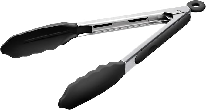 Doosu Kitchen Tongs with Silicone Tips for Cooking Serving (16in, Aqua Sky)