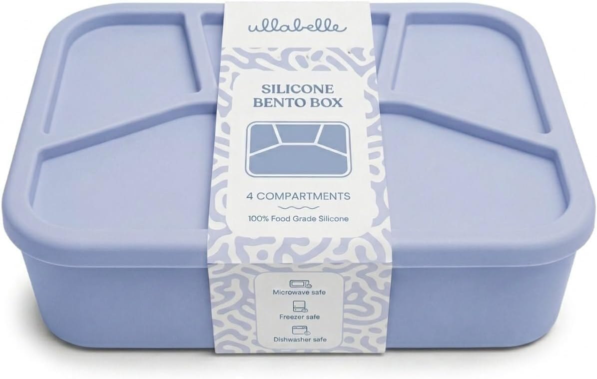 Leak Proof Square Bento Box Food-Grade Silicone Bento, BPA, Phthalate, Lead, & PVC Free - Bento Lunch Box for Daycare, Kids, & Adults - Leak Resistant Sets With Lids Snack Box Container (Pink)