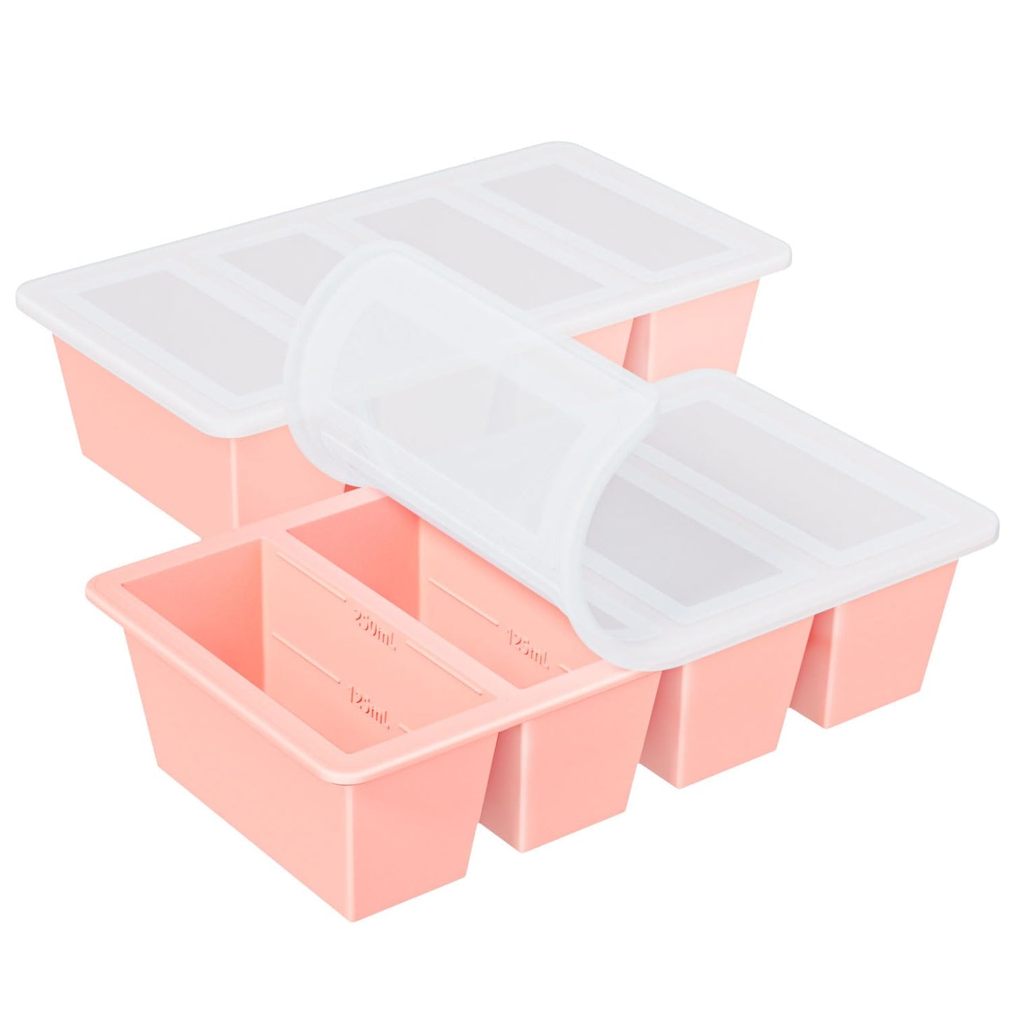 Silicone Freezer Tray for Sauce Cube: GGOW Silicone Freezing Tray for Soup Storage - Freeze 250mL 125mL Souped Broth Portion