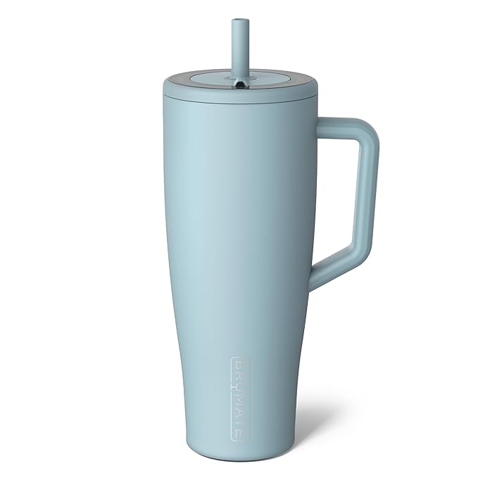 BrüMate Era 40 oz Tumbler with Handle and Straw | 100% Leakproof Insulated Water Bottle Tumbler with Lid and Flexible SoftSip Straw | Made of Stainless Steel | Cup Holder Friendly | 40oz (Mist)