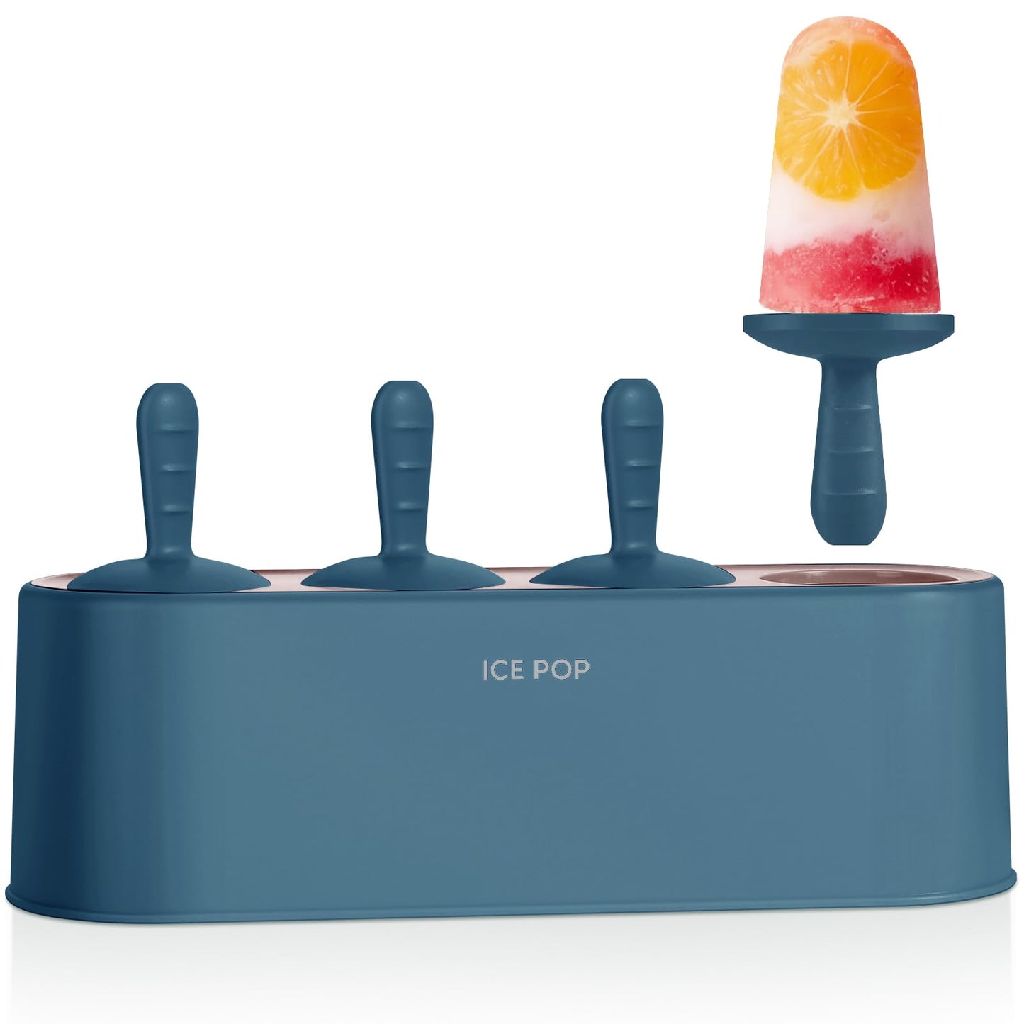 WYOK Popsicle Molds 4-Cavity Silicone Ice Pop Mold (White, Ice World Pops)