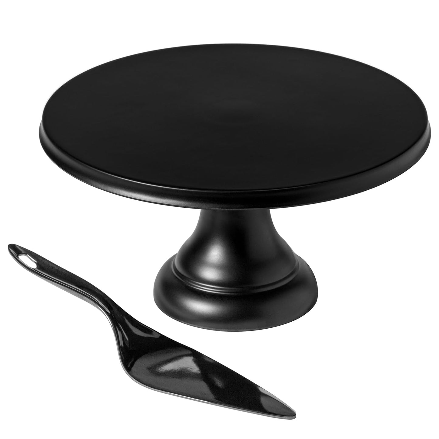 Cake Stand, 12'' Rotating Cake Turntable Revolving Cake Spinner Stand Cake Decorating Kit Display Stand Bamboo Fiber Turns Smoothly Painting Turn Table Stand for Pastries, Cupcakes(Black, L)