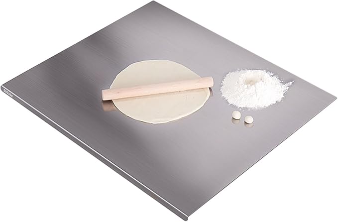 Stainless Steel Kitchen Cutting Board, 304 Stainless Steel, Double-Sided for Separation, Baking and Pizza Making (19.6×23.6×0.06")