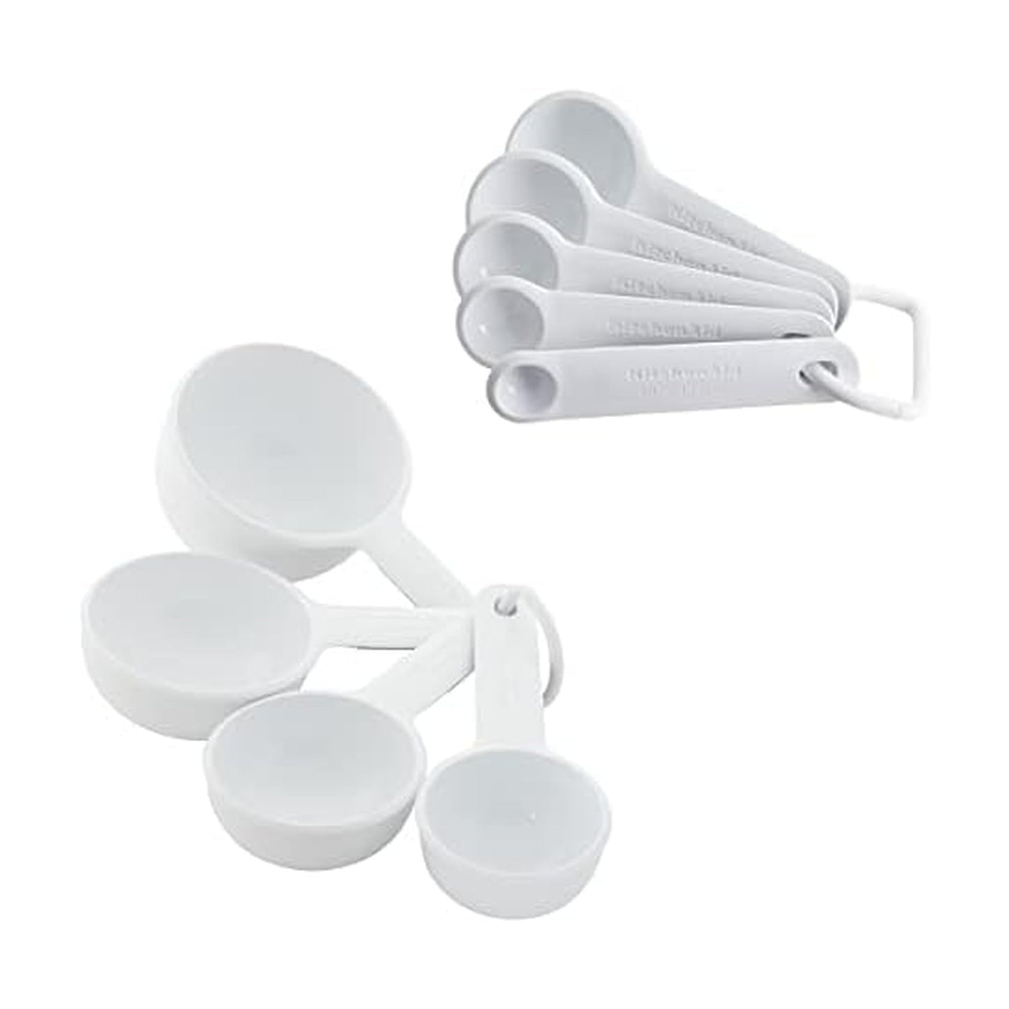 KitchenAid Universal Easy To Read Measuring Cup and Spoon Set with Soft Grip Handle for Maximum Control, Hang Hole and Nesting For Easy Storage, Dishwasher Safe, 9 Piece, Pistachio