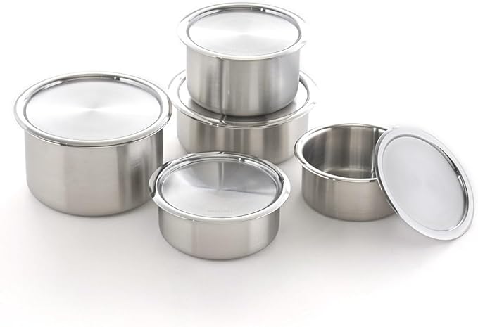 EVERSTEN CaKE 3PCS Stainless Steel Food Storage Containers Set With Lids Canister Kitchen Appliances Dishwasher Safe Premium South Korea