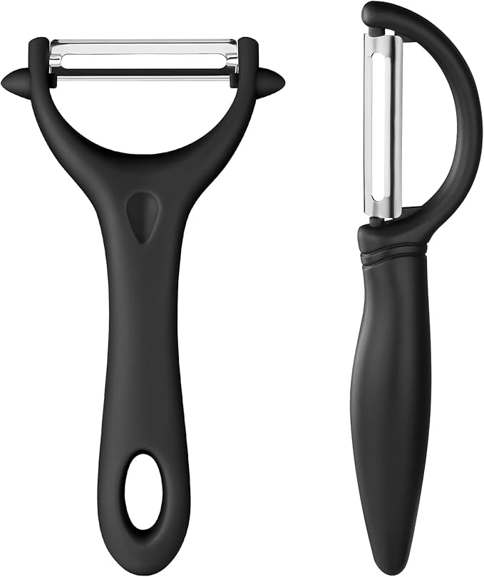 AUAUY 2PCS Potato Peeler, Y-Shaped Swivel Vegetable Peeler, Green + Black