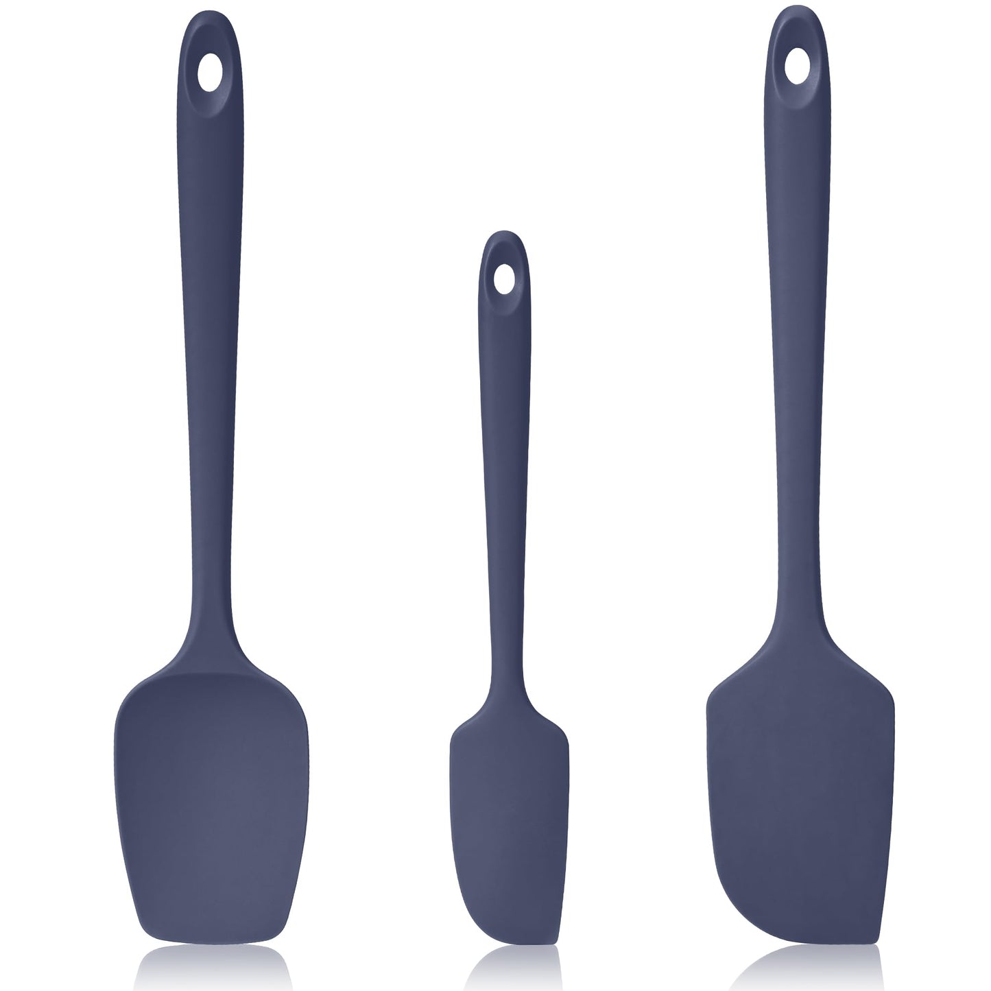 Lilybeam 600ºF Heat Resistant Silicone Spoon Spatula Set of 3, Aqua Sky