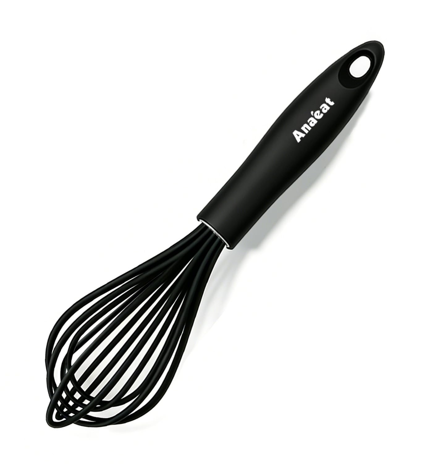 Anaeat Silicone Balloon Whisk, Perfect for Non-Stick Cookware, Milk and Egg Beater Blender, Heat Resistant Kitchen Whisks for Whisking, Cooking, Baking, Beating, Frothing & Stirring (Black)