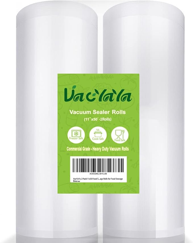 VacYaYa 2Pack Vacuum Sealer Bags Rolls 8"x50' for Food Storage