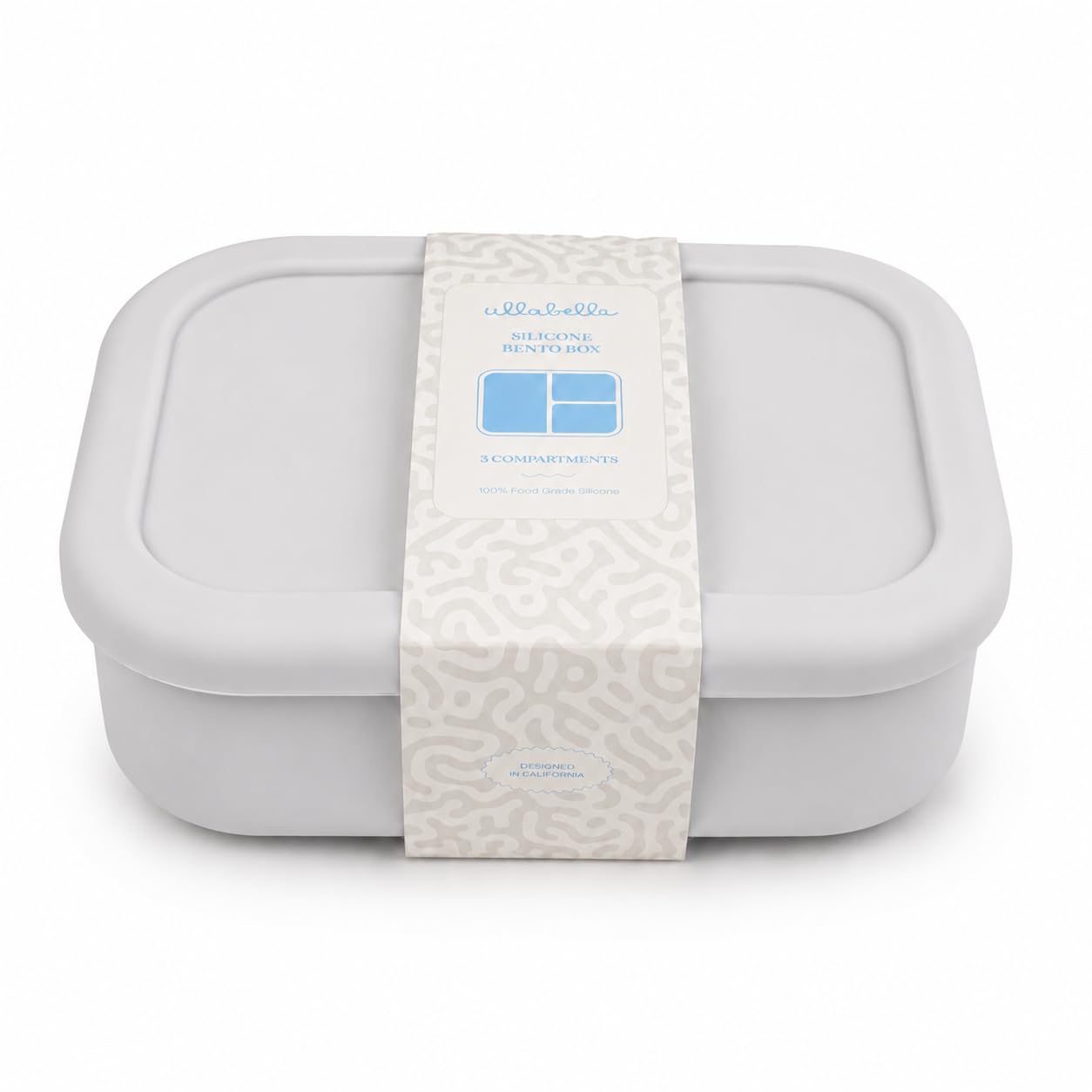 Ullabelle Kids Bento Box – 3 Compartments, Leakproof Lunch Box, BPA-Free Snack Container, Divided Lunch Box for Toddlers & Kids, Dishwasher Safe, Easy to Clean (Blue)