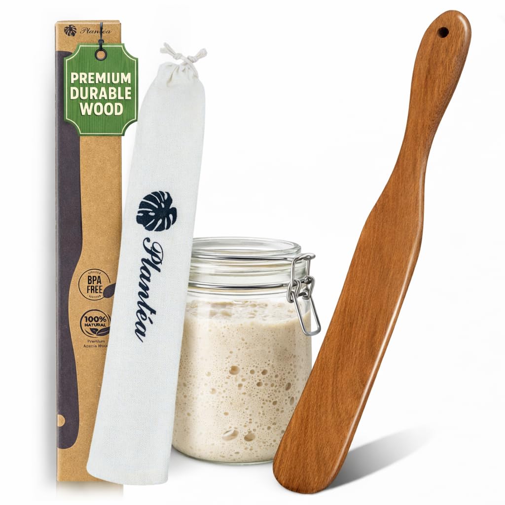 Wooden Spatula for Cooking – Premium Acacia Wooden Cooking Utensils Set of 4 for Nonstick Cookware – Heat Resistant, Scratch-Free & Durable Kitchen Tools with Comfortable Grip