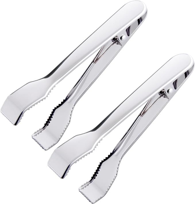 HINMAY Ice Tongs for Ice Bucket 6-3/4 Inch, Set of 2