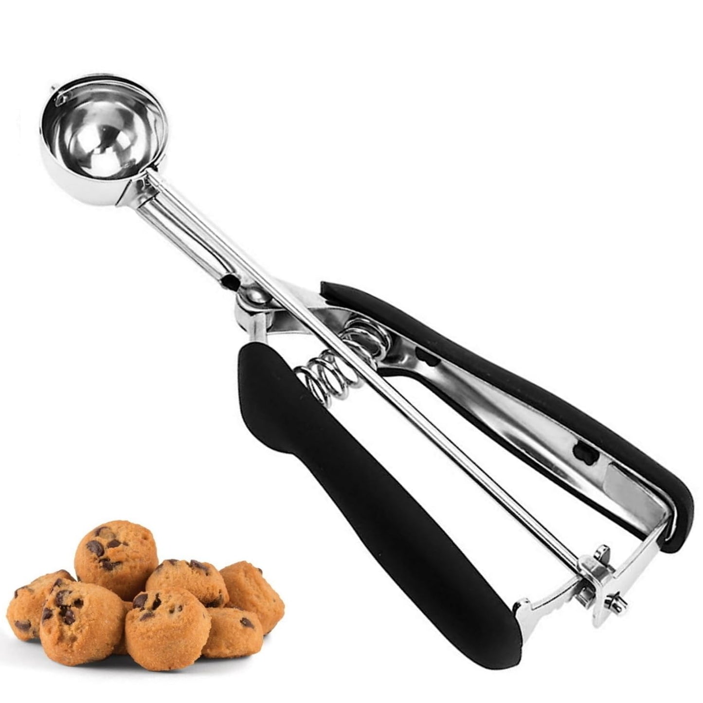 Cookie Scoop, Ice Cream Scoop, 1Tbsp/15 ml/0.5oz Cookie Scoops for Baking, 18/8 Stainless Steel Cookie Scooper for Baking, Cookie Dough Scoop with Non-slip Grip (Red)