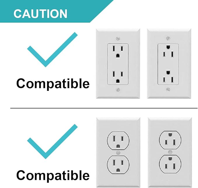 ALLICAVER Outlet Shelf, Bathroom Wall Holder with Built-in Cable Management, Wall Organizer for Smart Home Decor Space Saving Electric Toothbrush Use as Echo Holder (Vertical Decora&Duplex, 2, Pack)