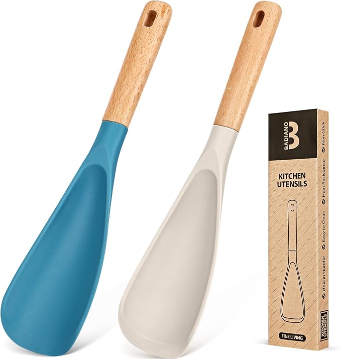 Badiano Silicone Cooking Spoon for Nonstick Cookwares, Multi-function,13.4"