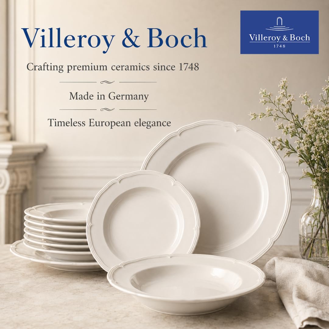 Villeroy & Boch Manoir 18 Piece Dinnerware Set, Creamy White