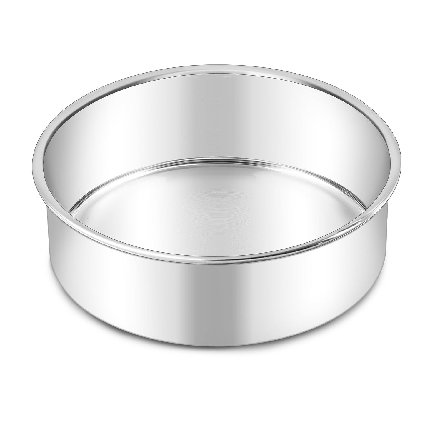 LIANYU 6 inch Cake Pans for Baking, Round Cake Pan Set of 4, Nonstick Stainless Steel Baking Tin Bakeware for Birthday Wedding Party, Non Toxic Coating, 3 Inch Deep