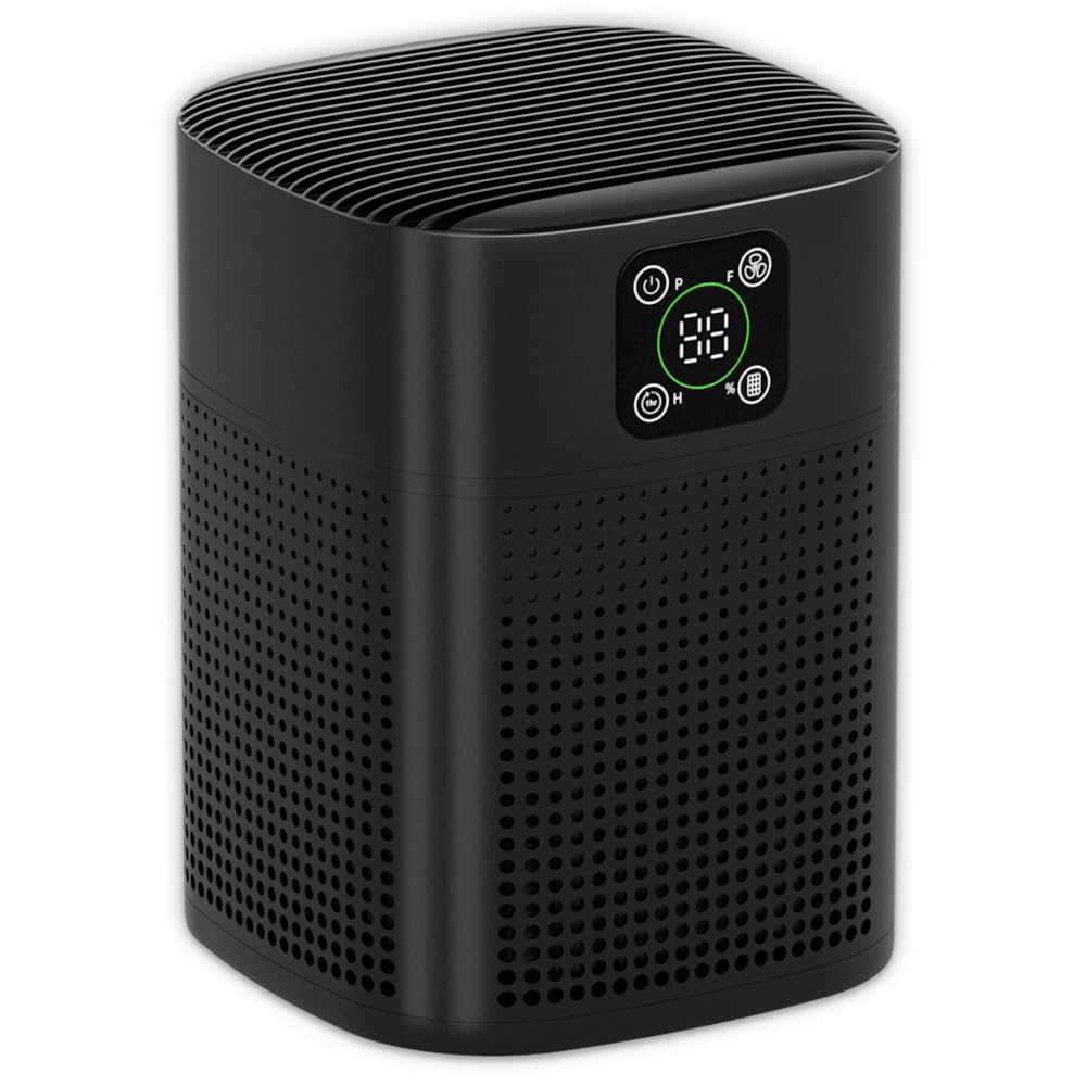 2 Pack Air Purifiers For Home Bedroom, Honeyuan H13 HEPA Air purifier with 360°Air Intake, Coverage up to 2190ft², 3 Fan Speeds, Low to 24dB